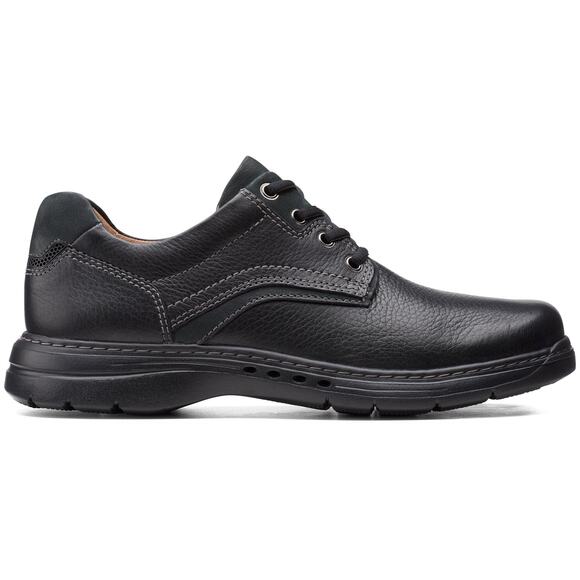 NWT Clarks Men’s Un Brawley Pace Oxford Black Leather Size 11 Wide main image 6